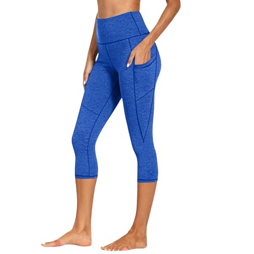 Leggings recortados para mujer, pantalones capri de cintura alta para levantamiento de glúteos, para yoga, gimnasio, cómodos, elásticos, de secado rápido, pantalones deportivos de 3/4 de longitud con