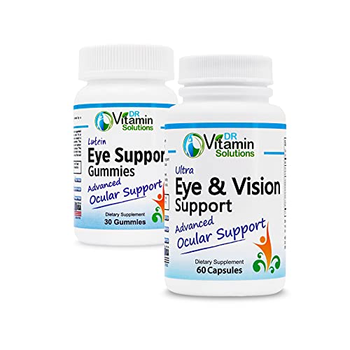 DR Vitamin Solutions Ultra Eye and Vision Support + Lutein Gummies Bundle, Nourishes + Protect Healthy Eyes with Vitamin A, Zinc & Zeaxanthin (Bundle of Two)