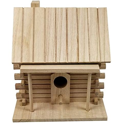 VOSAREA Unfinished Birdhouse for Small Birds Cover