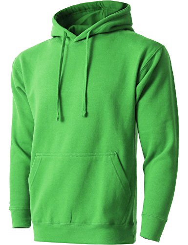 Hat and Beyond Mens Fleece Pullover Hoodie Heavyweight Sweatshirts 1HCA0009 (1maB019_kelygreen, 2X-Large)