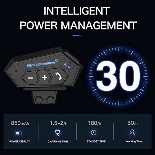 OBEST Motorhelm Bluetooth-oortelefoon, stofdicht en zonwering, draadloze oortelefoon, met lange levensduur van de… - Image 3