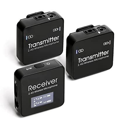 MICROWARE Wireless Clip-On Lavalier Microphone 2.4GHz | Mic for Video Recording, Online Classes, Live Streaming | Compatible with Smartphones, DSLR, Laptop