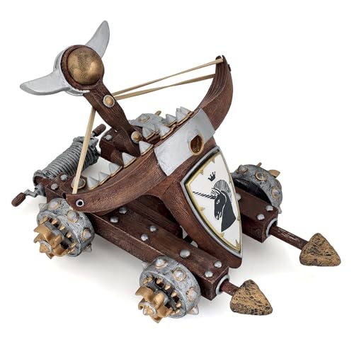 Catapulta lanza flechas Papo para jugar a las batallas medievales en el suelo del salón