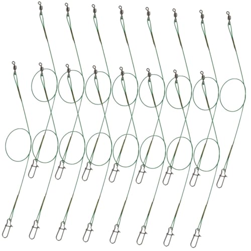 30pcs Fishing Leader: Fish Wire Leaders with Swivels and Snaps - Heavy Duty and Bite Proof Steel Fishing Equipment for Hooks and Rigs