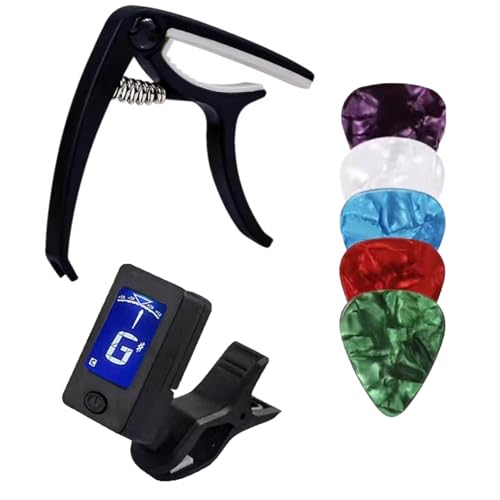 ギターアクセサリーセット|カポとピック|ウクレレ練習ツール|エレキギターツール|アコースティックギターアクセサリー|練習セッションとライブパフォーマンスのためのクラシックギターキット