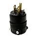 Leviton 515PR 15 Amp Rubber Plug Grounded 125 Volt, 10-Pack, Black, Piece