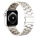 iiteeology Compatible with Apple Watch Band, 38mm 40mm Stainless Steel iWatch Band Link Bracelet with Adapters for Apple Watch Series 2 Series 1 - Champagne Gold