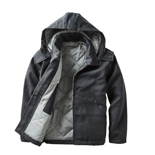 Rasco FR Men's Duck Hooded Jacket, Designed in the USA, Removable Hood, Front Pouch Pockets, CAT 3, NFPA 21122