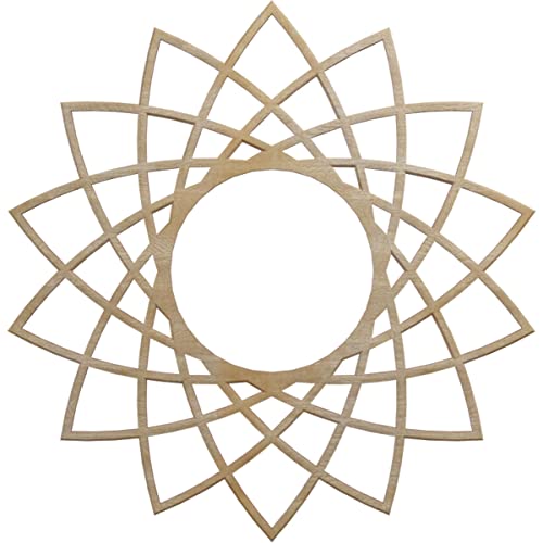 Image of Ekena Millwork 18 inchOD x 6 7 /8 inchID x 3 /8 inchT Eleanor Wood Fretwork Pierced Ceiling Medallion, Hickory