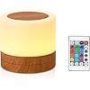Taipow Luce Notturna Bambini, Mini Lampada da Comodino LED, Dimmerabile Lampada Multicolori con Ricaricabile USB, Telecomando, Controllo Tattile, Funzione Timer, e Colori Cangianti