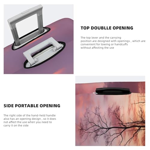 Travel Luggage Covers For Suitcase, Pink Dusk Background Elastic Suitcase Protector Washable Anti-Scratch Suitcase Baggage Cover Luggage Protector Fits 18-32 Inch Luggage4