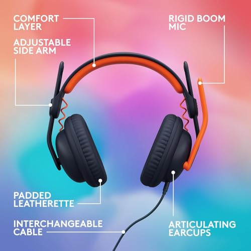Logitech Zone Learn Casque Filaire avec Microphone pour Les élèves, Ajustement Confortable et réglable pour Les Enfants, USB-C, pour Windows/MacOS/iPadOS/Android/Mobile - on-Ear, Bleu