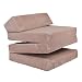 FORTISLINE - Klappmatratze 200x70x10cm mit Kopfteil & Kissen – Gästebett ausklappbar für Kinderzimmer & Camping Matratze Schaumstoff – Faltmatratze tragbar – Faltbare Matratze aus Cord – Altrosa