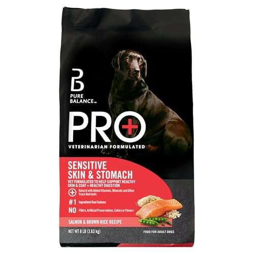 GYCO Purre Balance Pro+ Sensitive Skin & Stomach Dog Food, Salmon & Rice Recipe, 8LB., 1 Count (Pack of 1)