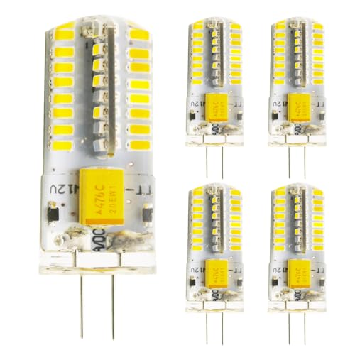 Chao Zan G4 Bombillas LED 4W AC 12V, Equivalente a 50W Halógenas, Ángulo de Haz de 360°, No Regulable LED Bombilla (5 Unidad, Blanco Cálido)