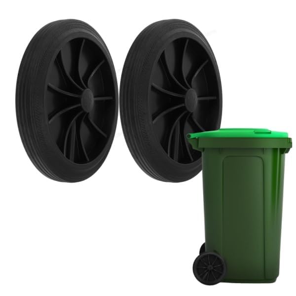 Image of Cabilock Replacement Trash can Wheels 2Pcs Outdoor Garbage Container Accessories Plastic Rubber Casters for Waste Receptacles