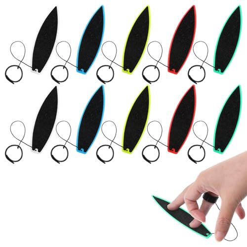 Hpmjz 10 Pcs Finger Surfboard Finger Surfing Board with String