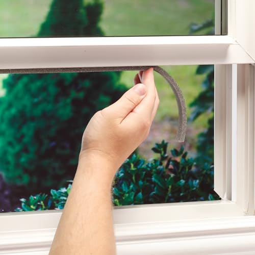 Image of M-D Building Products 02071 1 /4 in. x 1 /2 in. x 17 ft. Gray Economy Foam Window Seal for Medium Gaps