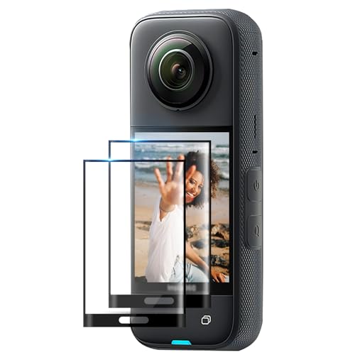 FitStill強化ガラスフィルムセット【2枚入り】Insta360 X5/X4に適用2枚 LCD スクリーン保護フィルム強化ガラスフィルム Insta360 X4アクセサリー 9H 硬度X5アクセサリー