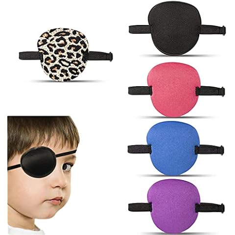 5 Pcs Amblyopia Eye Pad Breathable Comfortable Eye Patch Pirate Eye Patches Visual Corrected Eye Patches Adjustable Kids Eye Patches with Buckle for Adults Kids Cover
