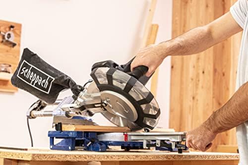 Bild 3 - Scheppach HM254SPX Kappzugsäge inkl. 2.Sägeblatt - 2200W | Ø254mm Sägeblatt | Schnittbreite/höhe: 340mm x 90mm | inkl. Laser | Aluauflagen, Kapp und Gehrungssäge | inkl. Untergestell UMF1600