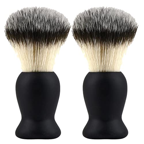 Juego de 2 brochas de afeitar de nailon para hombre para un afeitado cómodo y una generación eficaz de espuma, mango ABS para hombres y herramientas de cepillo de afeitado 39s, ideal para salón de
