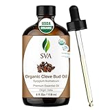 SVA Organics 100% Natural Clove Essential Oil – Therapeutic Grade Aromatic Oil, 4 Fl Oz with Dropper | Pure Herbal Oils
