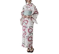 衿秀 浴衣 日本製 綿麻浴衣　半幅兵児帯セット 花夏衣浴衣　仕立て上がり浴衣 Amazon | [asaka] 綿麻仕立て上がり浴衣＋しわ兵児帯 2点セット