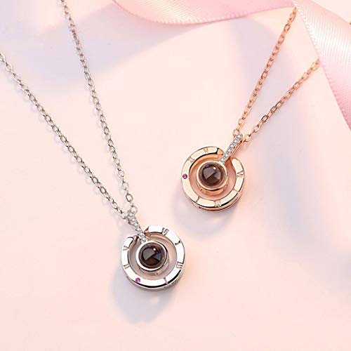 Gargantilha Colar Elegante Elegante Colar De Corrente Bonito Para Mulheres Eu Te Amo Em 100 Idiomas