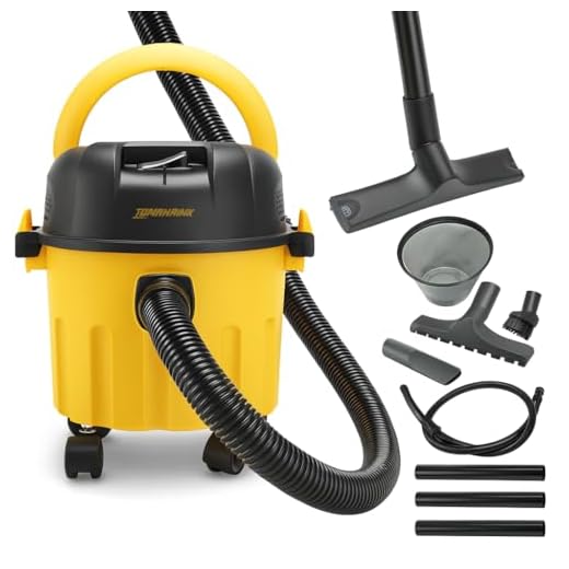 Tomahawk T4446 Wet and Dry Vacuum Cleaner with Blower - 1200W, 10L Capacity, 17 Kpa Suction, 5Mtr Cord Length Portable for Cleaning, Workshop Reusable, Portable, 10 Liter, Foam, Yellow, 1 Count