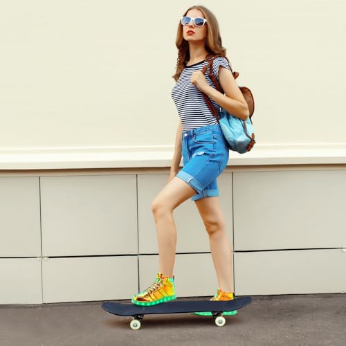 Image of Light Up Shoes Men Women LED Shoes USB Charging Adult High Top LED Sneakers Glow in The Dark Footwear for Dancing Party Festivals Festivals