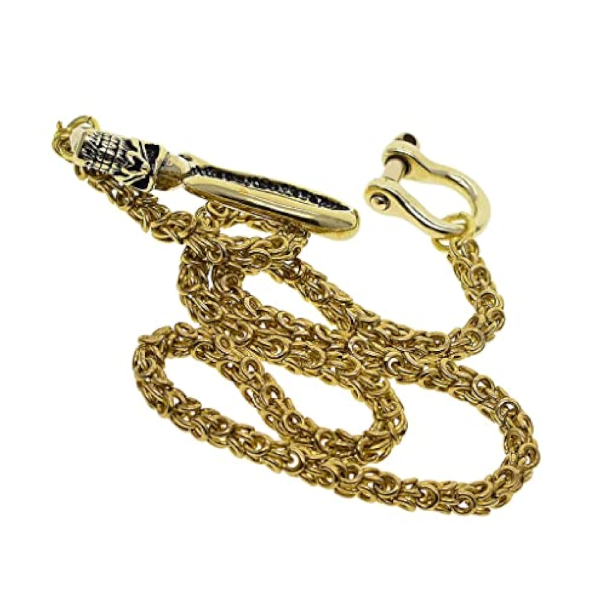 Men's Biker Snake Chain Skull Hook Necklace