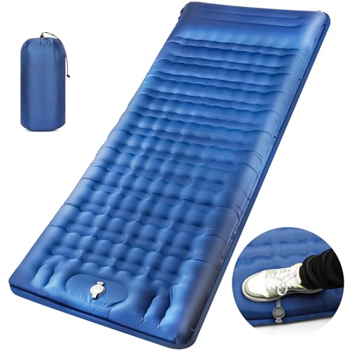 Skeufy Isomatte Selbstaufblasend, 12CM Verdicktes Luftmatratze Camping mit Fußpresse Pumpe,...