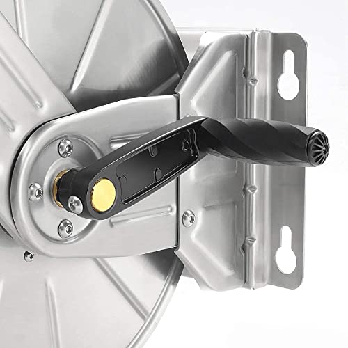 Giraffe 100Ft 5/8" Garden Hose With Stainless Steel Garden Hose Reel Bundle Heavy Duty #TOP3