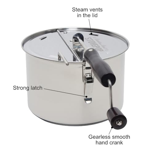 Time For Treats VKP1160 Stovepop Stainless Steel Popcorn Popper thumb #4