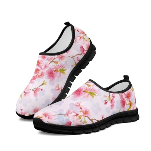 JoyLamoria House Flowers Plant Pattern Shoes for Women Nurse Loafer Orthopedic Slip on Travel2