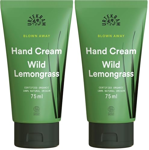Image of Urtekram Hand Cream - Wild Lemongrass - All Skin Types - 75 ml, Vegan, Organic, Moisturizing, Natural Origin (Pack of 2)
