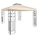 Pavillon Ersatzdach wasserdicht mit PVC Beschichtung 3 x 3 Meter - beige - Pavillondach mit Kaminabzug - Universal Garten Party Pavillon Dach Sonnenschutz