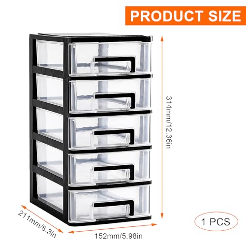 Commode en plastique à 5 tiroirs avec boîte de rangement à compartiments - 3