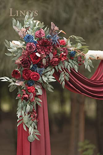 Ling's Moment Italian Ruscus Greenery, 5.9Ft Artificial Silk Real Touch Willow Leaf Garland, Fake Wispy Rustic Vine Stem Swag For Table Centerpieces Wedding Arch Decor, Dusty Green #TOP1