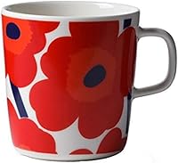 Vista 5 de MARIMEKKO Oiva Unikko - Taza grande, refina la decoración de tu cocina con nuestro icónico gres blanco, elegantes tazas de café de porcelana