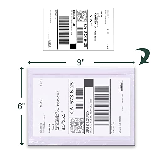 Tapsin 6''X9'' Clear Packing List Envelopes, Top Loading Shipping Label Envelopes Pouches, Adhesive Shipping Label Sleeves/Mailing Pouches For Shipping (100Pcs) #TOP1