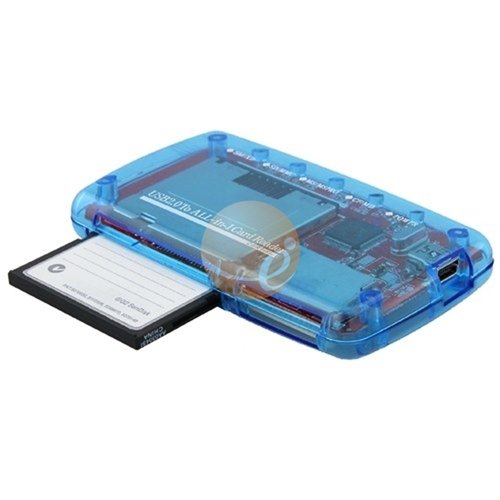 Mini Allin1 Memory Card Reader Blue Compatible with Secure Digital miniSD (with adapter