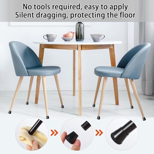 40 Stück Stuhlbeinkappen, Filzgleiter für Stühle, 14-20MM Verdickte Stuhlbeinschoner Schutzkappen für Rund Stuhlbeine zum Schutz von Böden (Kleine, Schwarz)