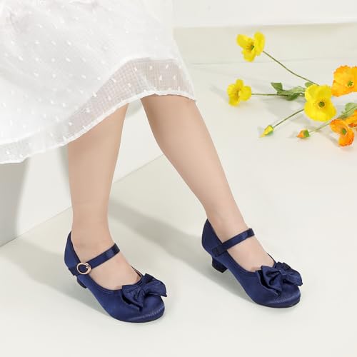 Image of PANDNAINJIA Girls Dress Shoes Toddler Heels Mary Jane Pumps