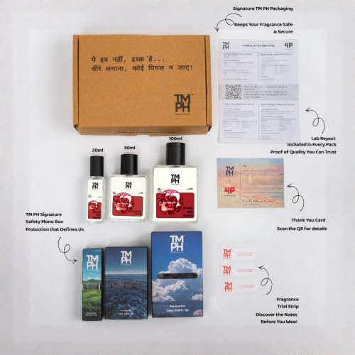 Image of TMPerfumehouse BCARA RED ROUGE EDP for Men | Amber, Woody & Long Lasting Perfume Spray | Amber, Warmspicy & Woody Fragrance | Luxury Gift for Him | TMPH | 50ml