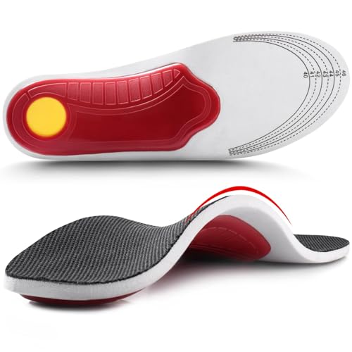 High Arch Support Shoe Insoles Inserts for Flat Feet - Orthotic Insoles High Arch for Men Women Arch Pain Plantar Fasciitis Relief Insoles Black 9-12 M Women/7.5-10.5 M Men (Black 40-46)