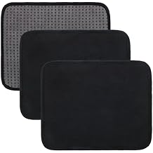 Windspeed 3PCS Bowling Ball Towel, 10x8in Microfiber Bowling Ball Cleaner Towel with EZ Grip Dots, Non-Slip Bowling Ball Shammy Pad for Cleaning Dirt/Oil to Boost Precision Black