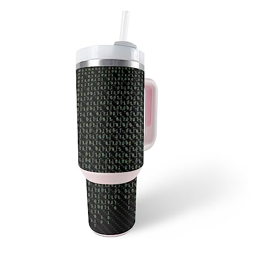 MightySkins Carbon Fiber Skin Compatible With Stanley The Quencher H2.0 FlowState 40 Oz Tumbler - Red Pill | Protective, Durable Textured Carbon Fiber Finish | Easy To Apply, Remove, and Change Styles
