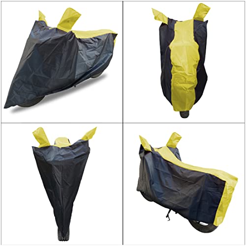 Image of All Weather Protection Scooty Cover for Activa 5G Large - Anti UV - Dustproof - Polyester Top of The Line Scooty Cover Black Yellow